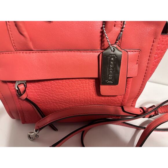 COACH Bleecker Mini Riley Leather Mini Crossbody Handbag Orange OS Vintage 41-04 - Picture 3 of 13